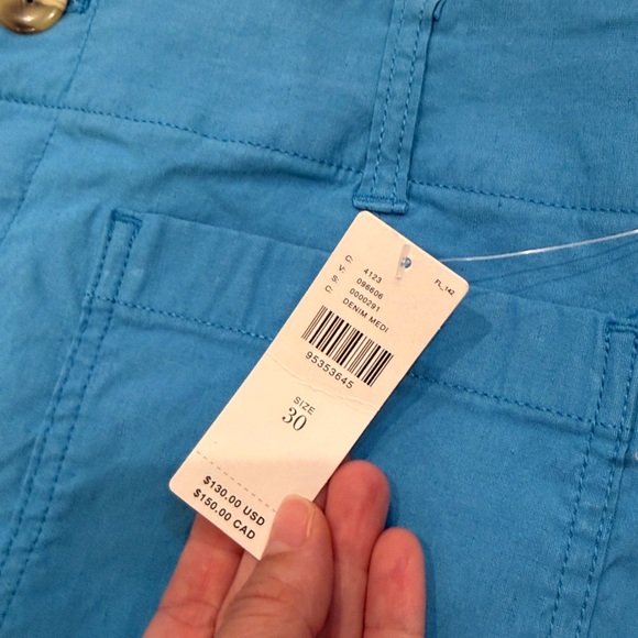 Anthropologie Maeve The Colette Cropped Wide Leg Pants Linen Sky Blue 30 NEW - Picture 5 of 7